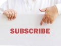 Subscribe word sign Royalty Free Stock Photo