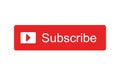 Subscribe youtube button color flat icon vector editorial.