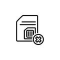 Subscriber identity module undetected icon. Perfect for application, web, logo and presentation template. icon design line style