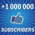 +1000000 subscribers. Vector Illustration Royalty Free Stock Photo