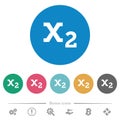 Subscript flat round icons