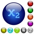 Subscript color glass buttons