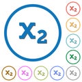 Subscript icons with shadows and outlines