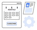 Subscription and Payment Concept with Monthly Calendar and Profile Information Royalty Free Stock Photo