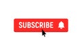 Subscription element logo bell. Subscribe now button, channel register today member icon. Royalty Free Stock Photo