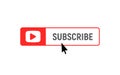 Subscription element logo bell. Subscribe now button, channel register today member icon.