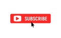 Subscription element logo. Subscribe now button, channel register today member icon.