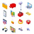 Subscription icons set, isometric style Royalty Free Stock Photo