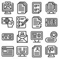 Subscription icons set, outline style Royalty Free Stock Photo