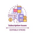 Subscription issues concept icon Royalty Free Stock Photo