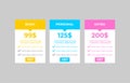 Subscription or pricing plan template. Flat style UI. Vector Illustration EPS10
