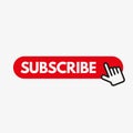 Hand clicking on subscribe button. Vector icon. Royalty Free Stock Photo