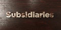 Subsidiaries - grungy wooden headline on Maple - 3D rendered royalty free stock image Royalty Free Stock Photo