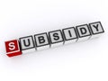 subsidy word block on white Royalty Free Stock Photo