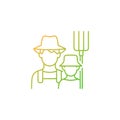 Subsistence farming gradient linear vector icon