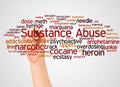 Substance Abuse word cloud and hand with marker concept