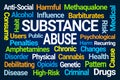 Substance Abuse Word Cloud Royalty Free Stock Photo