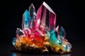 Substantial Quartz crystal colorful. Generate Ai