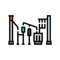 substation electric grid color icon vector illustration