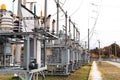 Substation with high voltage equipment in open space