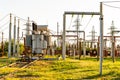 Substation with high voltage equipment in open space