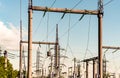 Substation with high voltage equipment in open space