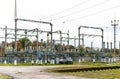 Substation with high voltage equipment in open space