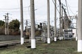 Substation with high voltage equipment in open space