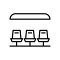 Substitute player icon. bench spare players. simple illustration outline style sport symbol.