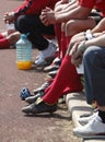 Substitute's bench Royalty Free Stock Photo