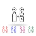 Substitution, plastic multi color icon. Simple thin line, outline vector of no plastic icons for ui and ux, website or mobile