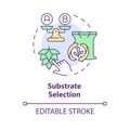 Substrate selection multi color concept icon