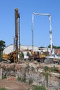 Substructure at the construction site of a new building Royalty Free Stock Photo