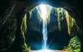 Subterranean Cave Waterfall\'s Hidden Beauty