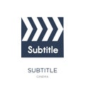 subtitle icon. Trendy flat vector subtitle icon on white background from Cinema collection