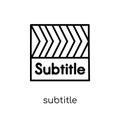 subtitle icon. Trendy modern flat linear vector subtitle icon on Royalty Free Stock Photo