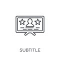 subtitle linear icon. Modern outline subtitle logo concept on wh