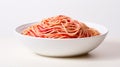 Subtle Chromatism: Red Spaghetti In Oriental Red And White Bowl