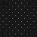 Subtle dark vector minimalist seamless pattern with tiny outline shapes, dots Royalty Free Stock Photo