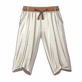Subtle Earthy Tones: Vector Drawing Of Men\'s White Pants