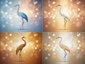 Subtle Elegance Exploring a Variety of Crane Bird Logo Designs in Thin Light Regular and Bold Styles Isolated Royalty Free Stock Photo