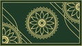 Subtle Gold Corner Mandala on Deep Green, vector design Generative AI Royalty Free Stock Photo