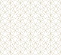Subtle golden lines on white background. Vector geometric grid seamless pattern Royalty Free Stock Photo