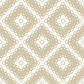 Subtle golden vector geometric halftone seamless pattern with diamonds, grid Royalty Free Stock Photo