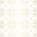 Subtle golden vector geometric seamless pattern with diamond grid, thin lines Royalty Free Stock Photo