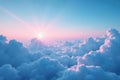 Subtle gradient sky, clouds seamlessly looping, art, continuous Royalty Free Stock Photo