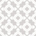 Subtle gray vector geometric seamless pattern with delicate flowers, lace, mesh Royalty Free Stock Photo