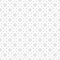 Subtle grid ornament. Vector abstract light gray and white geometric seamless pattern with lattice, diamond shapes, flower Royalty Free Stock Photo