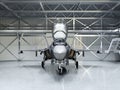 Subtle multifunctional fighter-bomber, fifth generation. Modern fighter in the hangar Royalty Free Stock Photo