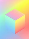 Minimal Outline of a Dice Cube on a Soft Pastel Gradient Background Creating a Serene and Modern Aesthetic With Open Royalty Free Stock Photo